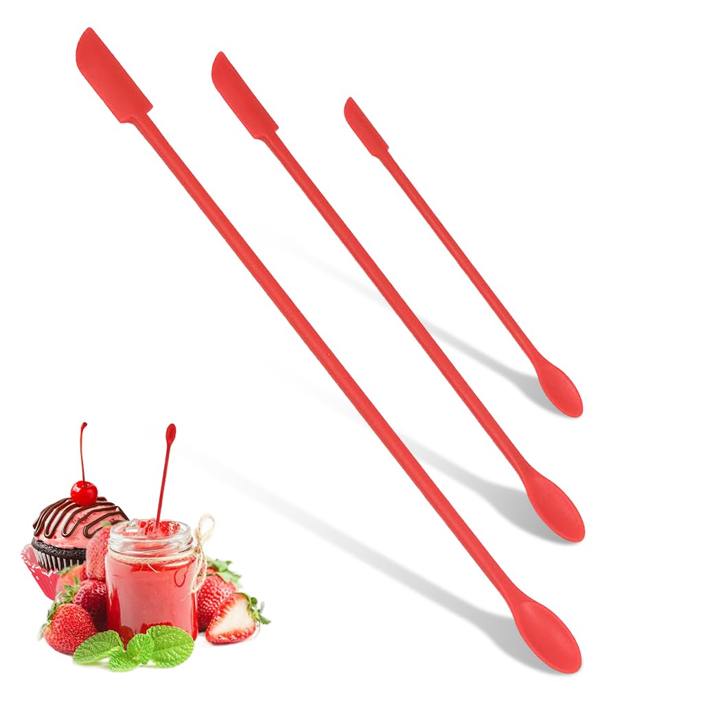 HASTHIP 3Pcs Silicone Spatulas 3 Sizes Dual Ends Silicone Makeup Scoop Spatulas Food Grade Silicone Spatulas for Food Jar, Makeups, Lotion Jar HASTHIP 3Pcs Silicone Spatulas 3 Sizes Dual Ends Silicone Makeup Scoop Spatulas Food Grade Silicone Spatulas for Food Jar, Makeups, Lotion Jar